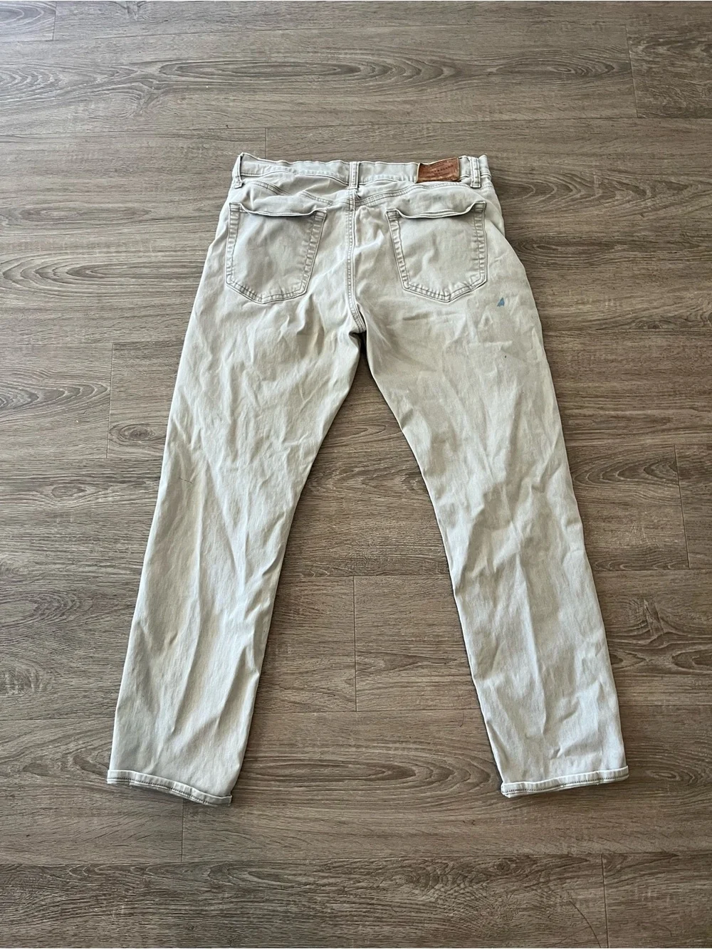 Lucky Brand 121 Slim Khaki Jeans Mens 33x30 Tan Stretch Denim Pants Distressed